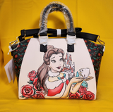 Loungefly Disney Princess Beauty And The Beast Belle Chip Holiday Satchel Bag