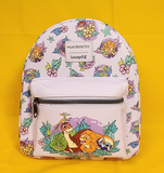 Loungefly The Land Before Time Dinosaurs Floral Purple Soft Tag Mini Backpack
