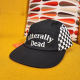 Literally Dead 5 Panel Halloween Black & White Checkered Baseball Cap