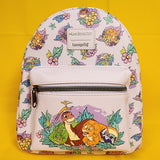 Loungefly The Land Before Time Dinosaurs Floral Purple Soft Tag Mini Backpack