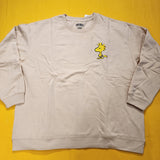 Snoopy & Woodstock Two-Sided Crewneck Sweatshirt Beige Adult 2XL