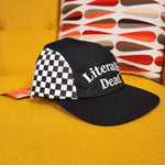 Literally Dead 5 Panel Halloween Black & White Checkered Baseball Cap