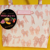 Betsey Johnson Pink Ribbon Bow Insulated Lunch Tote Bag