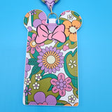 Loungefly Disney Minnie Mouse Ears Floral Spring Retractable Lanyard ID Holder
