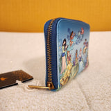 Princess Group Reading Books Zip Around Wallet Blue