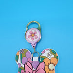 Loungefly Disney Minnie Mouse Ears Floral Spring Retractable Lanyard ID Holder
