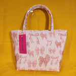 Betsey Johnson Pink Ribbon Bow Insulated Lunch Tote Bag