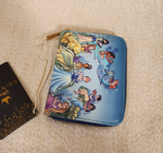 Princess Group Reading Books Zip Around Wallet Blue
