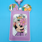 Loungefly Disney Minnie Mouse Ears Floral Spring Retractable Lanyard ID Holder