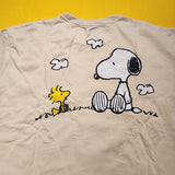 Snoopy & Woodstock Two-Sided Crewneck Sweatshirt Beige Adult 2XL