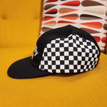 Literally Dead 5 Panel Halloween Black & White Checkered Baseball Cap