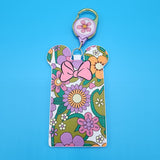 Loungefly Disney Minnie Mouse Ears Floral Spring Retractable Lanyard ID Holder