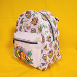 Loungefly The Land Before Time Dinosaurs Floral Purple Soft Tag Mini Backpack