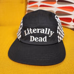 Literally Dead 5 Panel Halloween Black & White Checkered Baseball Cap