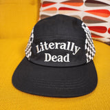 Literally Dead 5 Panel Halloween Black & White Checkered Baseball Cap