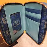 Princess Group Reading Books Zip Around Wallet Blue