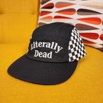 Literally Dead 5 Panel Halloween Black & White Checkered Baseball Cap