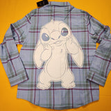 Cakeworthy Disney Lilo and Stitch Blue Flannel Shirt Unisex Medium