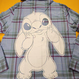 Cakeworthy Disney Lilo and Stitch Blue Flannel Shirt Unisex Medium