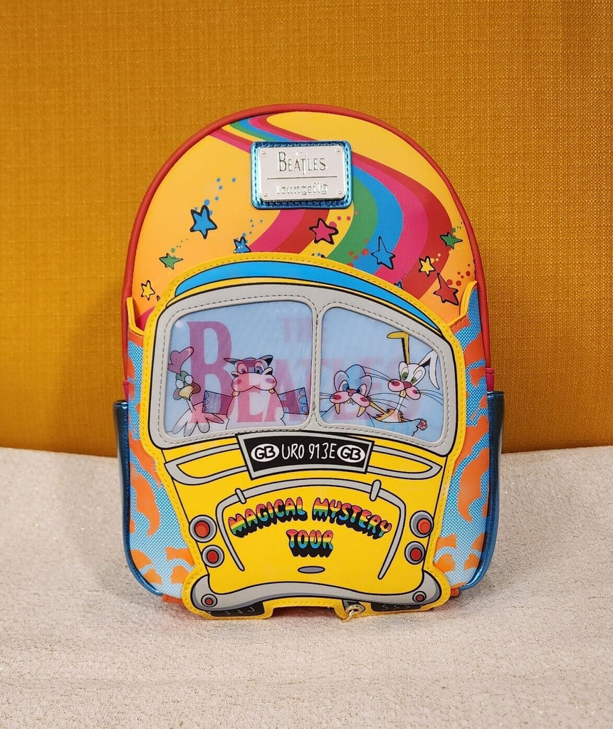 beatles mini backpack Loungefly The Magical Mystery Tour Bus Lenticular glitter vegan leather (polyurethane) Loungefly The Beatles ABBEY ROAD