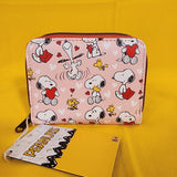 Loungefly Peanuts Snoopy & Woodstock Valentine's Day Heart AOP Zip Wallet