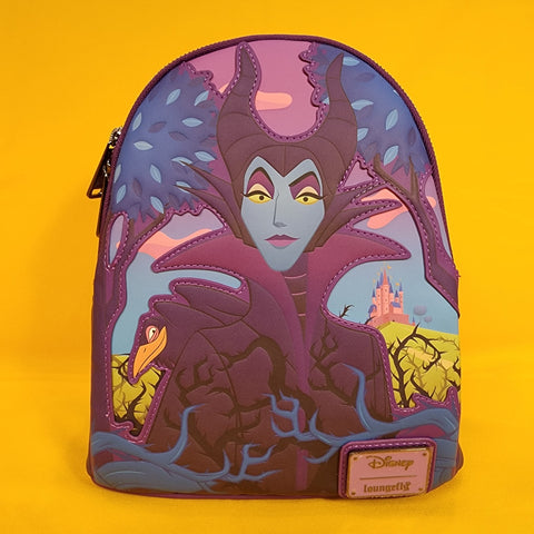 Loungefly Disney Villains Sleeping Beauty Maleficent Crow Layered Mini Backpack
