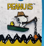 Loungefly Peanuts Snoopy and Woodstock Fishing Boat Dangling Enamel Pin NEW
