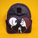 Loungefly Disney NBC Jack & Sally Quilted Heart Meant to Be Mini Backpack
