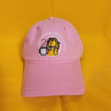 Garfield the Cat Pink Coffee Cup Dad Hat Baseball Cap Adjustable Embriodered NEW