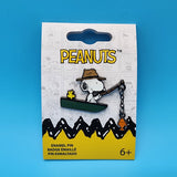 Loungefly Peanuts Snoopy and Woodstock Fishing Boat Dangling Enamel Pin NEW