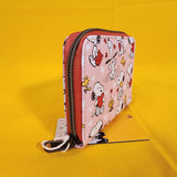 Loungefly Peanuts Snoopy & Woodstock Valentine's Day Heart AOP Zip Wallet