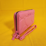 Betsey Johnson Pink Quilted Heart Love Wallet Wristlet Zip No Tags Attached