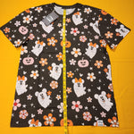 Loungefly Disney Mickey & Minnie Floral Cute Ghost Unisex Tee Halloween Size M