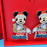 Disney BaubleBar Mickey Mouse Santa Candy Cane Stud Dangle Earrings Christmas