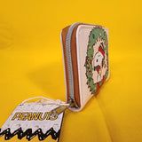 Loungefly Peanuts Snoopy Woodstock Christmas Wreath Zip Around Wallet