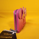 Disney Minnie Mouse Pink Iridecent Ears Bow Confetti Zip Wallet