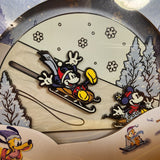 Loungefly Disney Mickey & Minnie Winter Wonderland Sledding LE Sliding Pin