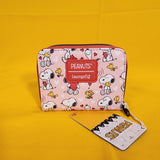 Loungefly Peanuts Snoopy & Woodstock Valentine's Day Heart AOP Zip Wallet