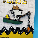 Loungefly Peanuts Snoopy and Woodstock Fishing Boat Dangling Enamel Pin NEW