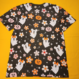 Loungefly Disney Mickey & Minnie Floral Cute Ghost Unisex Tee Halloween Size M