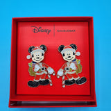 Disney BaubleBar Mickey Mouse Santa Candy Cane Stud Dangle Earrings Christmas