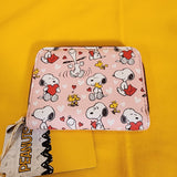 Loungefly Peanuts Snoopy & Woodstock Valentine's Day Heart AOP Zip Wallet