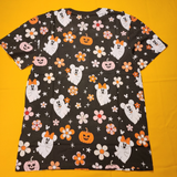 Loungefly Disney Mickey & Minnie Floral Cute Ghost Unisex Tee Halloween Size M