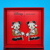 Disney BaubleBar Mickey Mouse Santa Candy Cane Stud Dangle Earrings Christmas