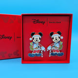 Disney BaubleBar Mickey Mouse Santa Candy Cane Stud Dangle Earrings Christmas
