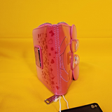 Disney Minnie Mouse Pink Iridecent Ears Bow Confetti Zip Wallet