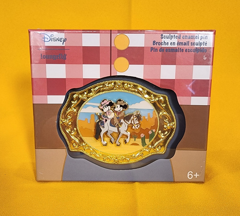 Western Mickey & Minnie Mouse Belt Buckle Cowboy LE Pin