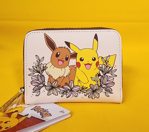 Loungefly Pokémon Pikachu & Eevee Floral Zip Wallet