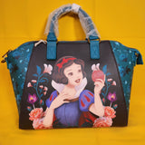 Loungefly Disney Princess Snow White Glitter Apple Floral Satchel Handbag