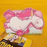 Loungefly Minions Fluffy Unicorn Rainbow Glitter Rainbow Zip Around Wallet